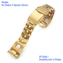 Rollball Stainless 316L Steel Watch Bracelet for Seiko