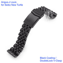 Angus-J Louis Stainless 316L Steel Watch Bracelet for Seiko New Turtle Black-coating www.watchoutz.com