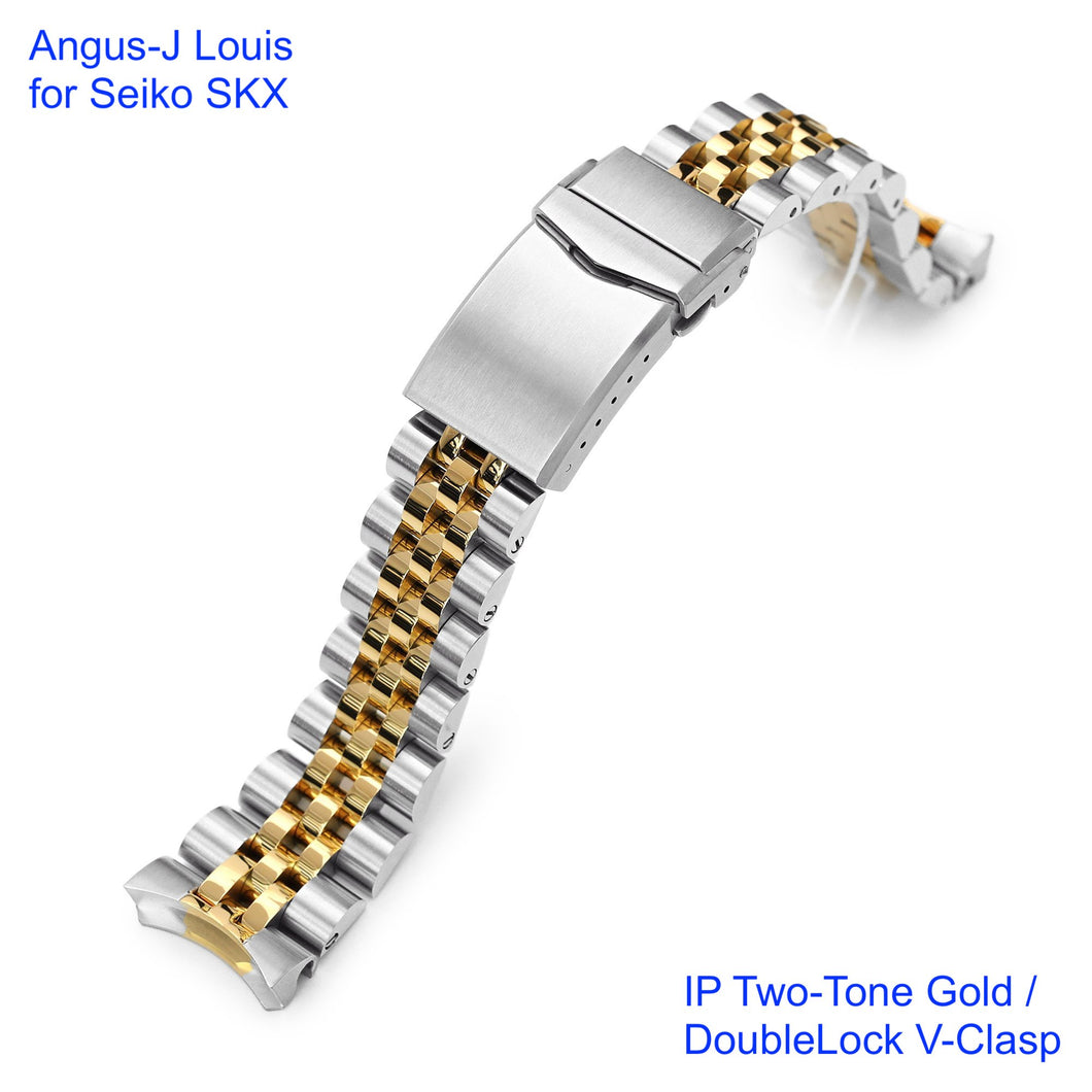 Angus-J Louis Stainless 316L Steel Watch Bracelet for Seiko IP-twotone www.watchoutz.com