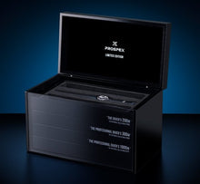 SEIKO PROSPEX DIVER'S WATCH 55TH ANNIVERSARY SPECIAL COMMEMORATIVE BOX. Includes SLA037, SLA039, and SLA041 models. Celebrate 55 years of Seiko's excellence in dive watches with this special edition set. Featuring a robust design, superior functionality, and timeless style, these watches are perfect for diving enthusiasts and collectors alike. Available now at Watchoutz.com: fast shipping, exceptional customer service, and a seamless shopping experience, only with Watchoutzinternational